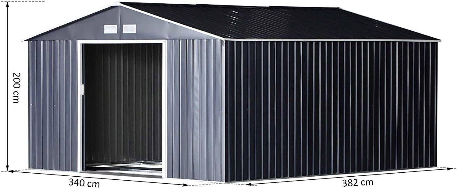 Outsunny Gartenschrank grau Stahl B/H/T: ca. 340x200x382 cm