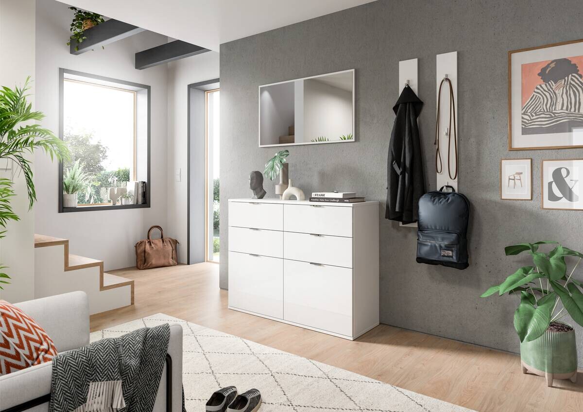 Kommode Projekt X weiß weiß Hochglanz B/H/T: ca. 120x85x34 cm