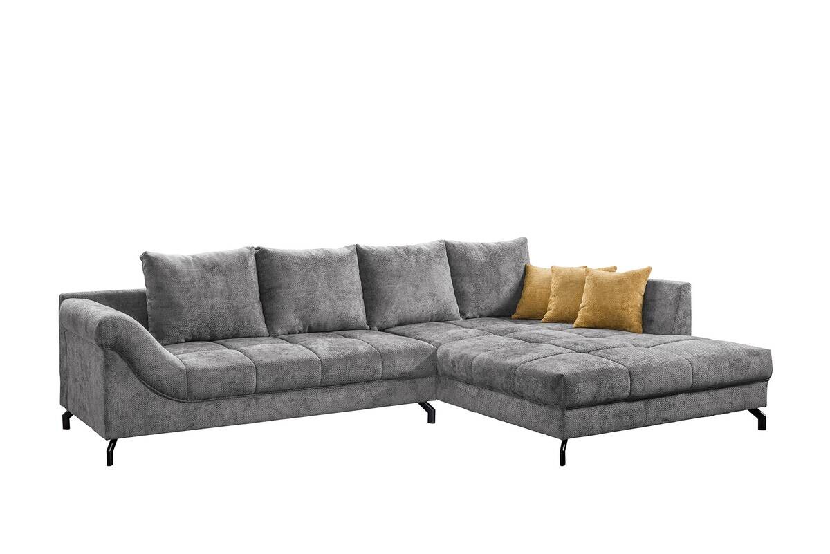 Ecksofa grau Microfaser B/H/T: ca. 306x92x203 cm