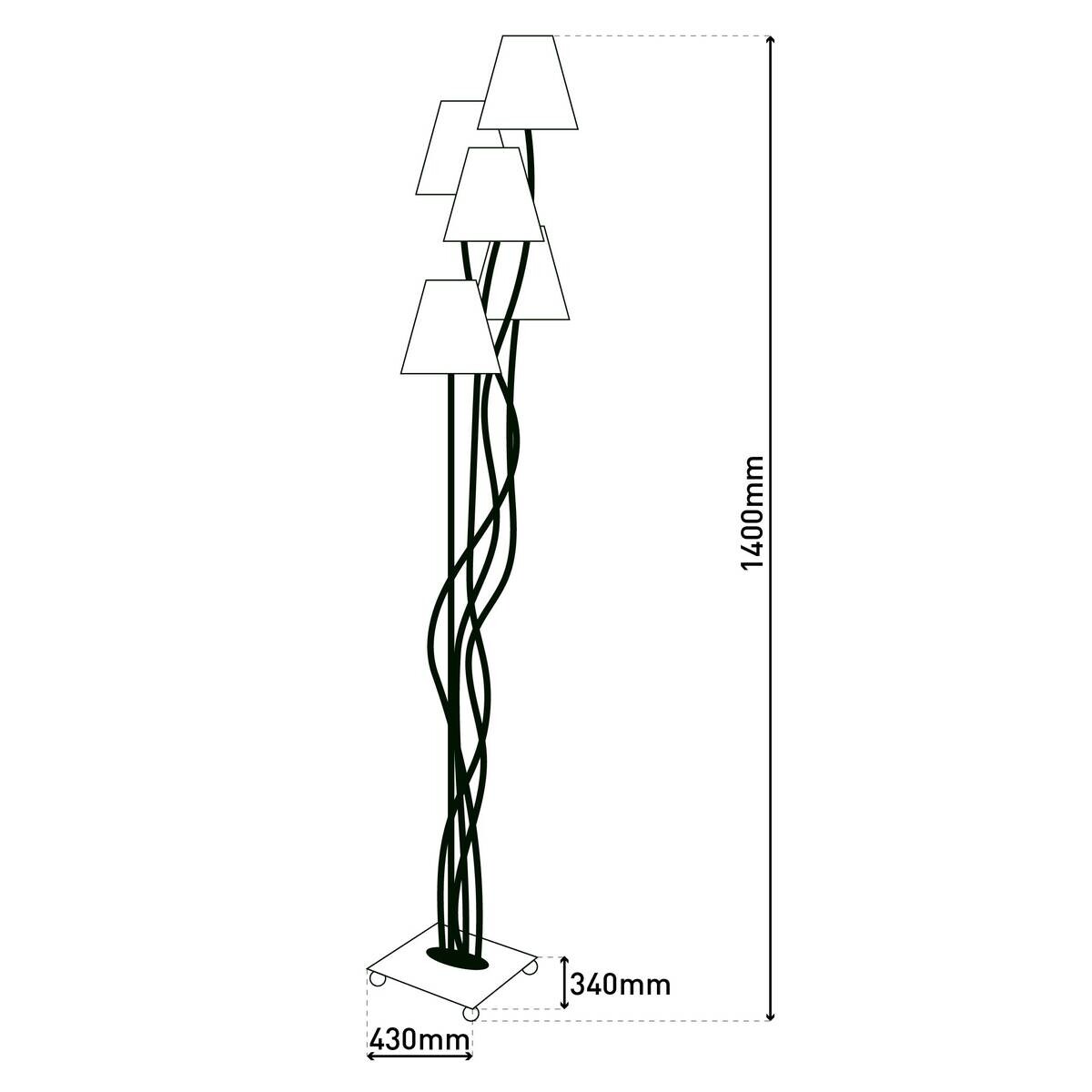 Näve Leuchten Stehleuchte 2040911 braun Metall Textil B/H/T: ca. 34x138x43 cm 4 Brennstellen