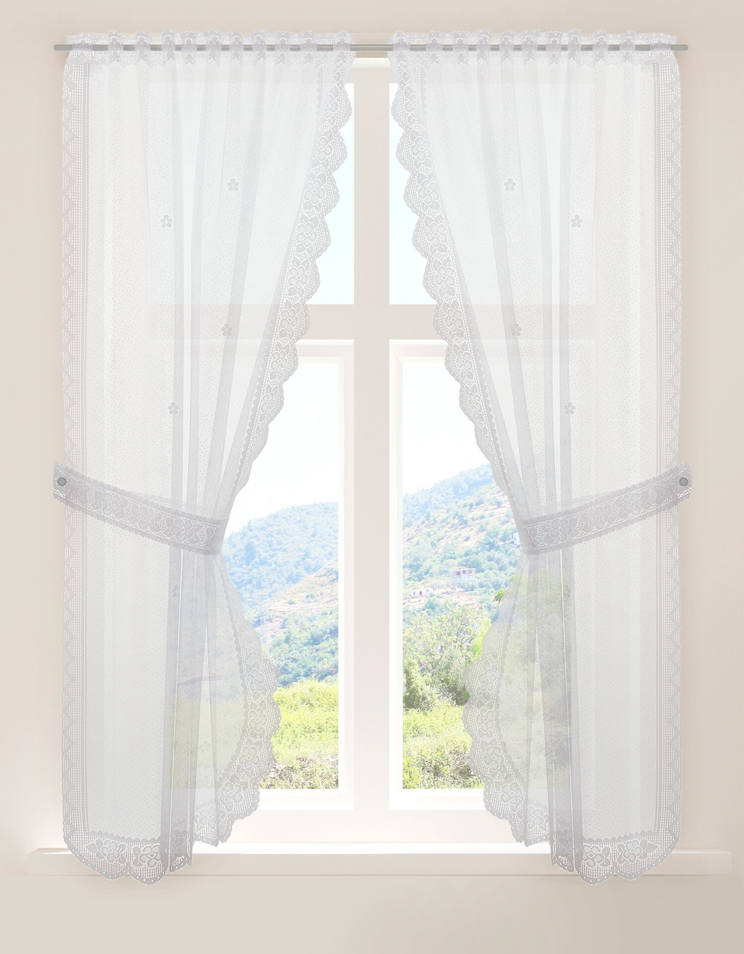 creative lifestyle Landhausgardine Bern weiß B/L: ca. 90x160 cm
