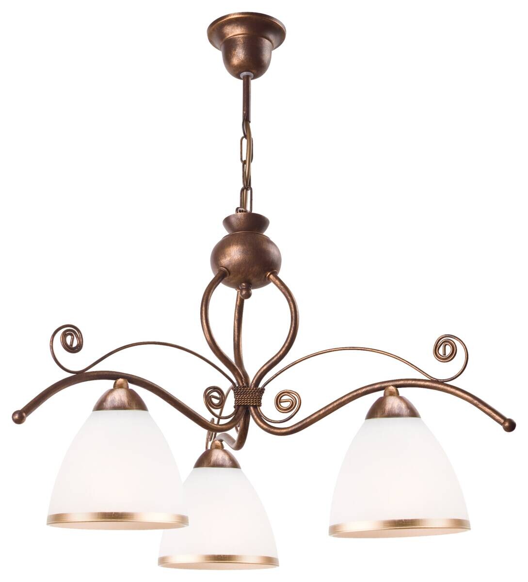 Lamkur Pendelleuchte Retro II braun Glas Stahl H/L: ca. 73x41 cm E27 3 Brennstellen