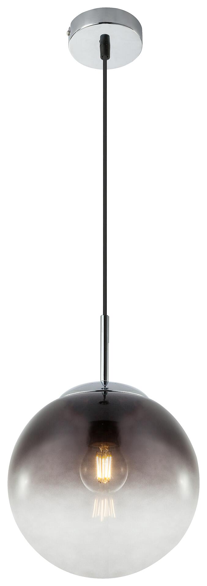 GLOBO Pendelleuchte Varus Rauchglas Chrom H/D: ca. 120x20 cm E27 1 Brennstellen