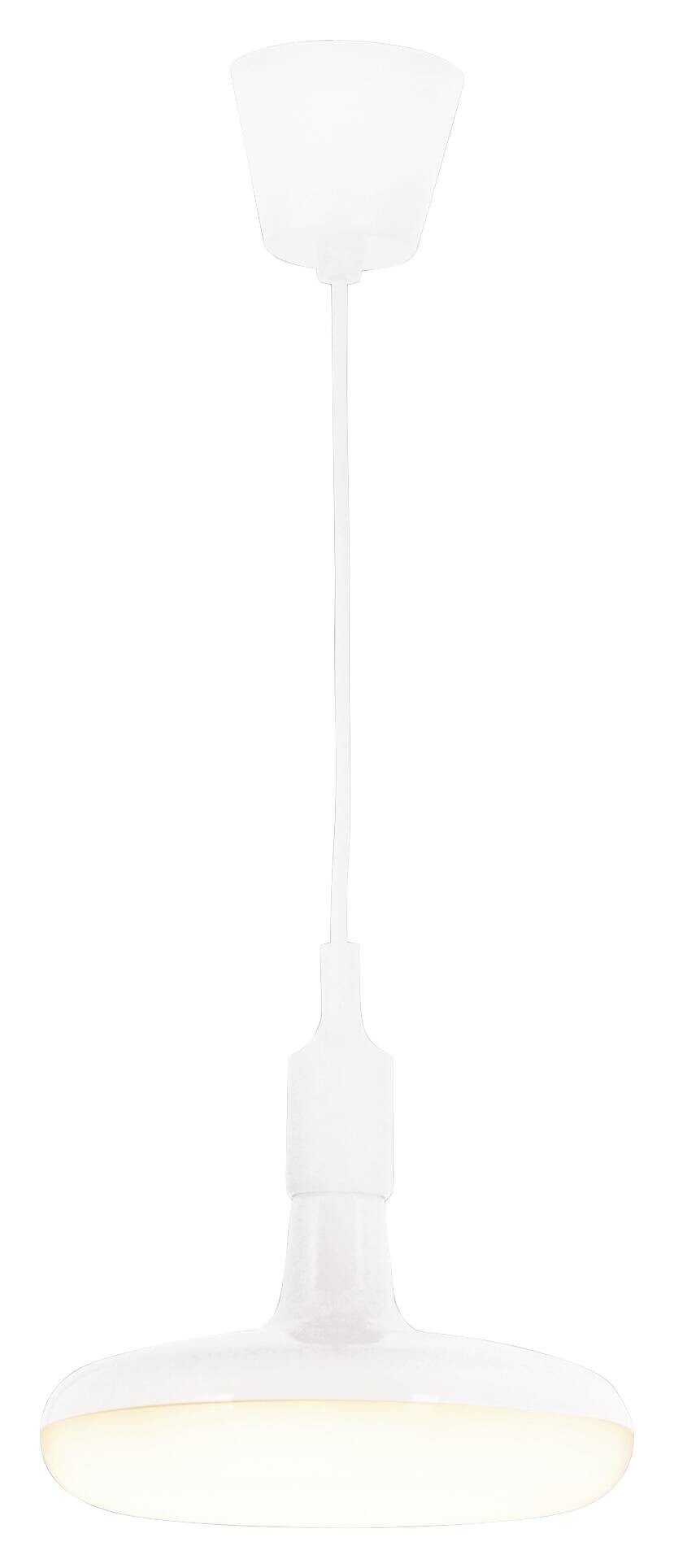 Näve Leuchten Pendelleuchte 609623 weiß Kunststoff Textil B/H/T: ca. 22x120x22 cm E27 1 Brennstellen