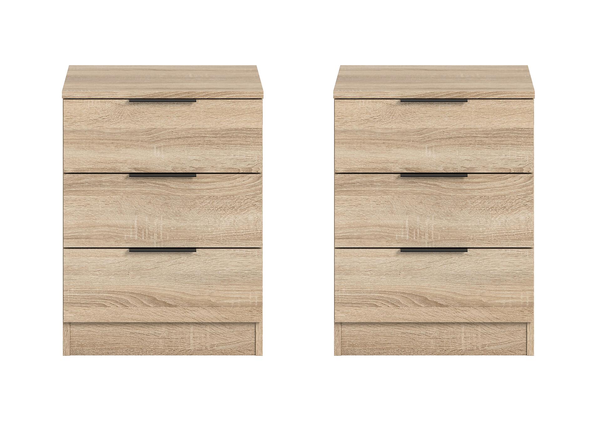 Nachtkonsolen KOPENHAGEN, Set Eiche Sonoma Nachbildung B/H/T: ca. 45x60x40 cm