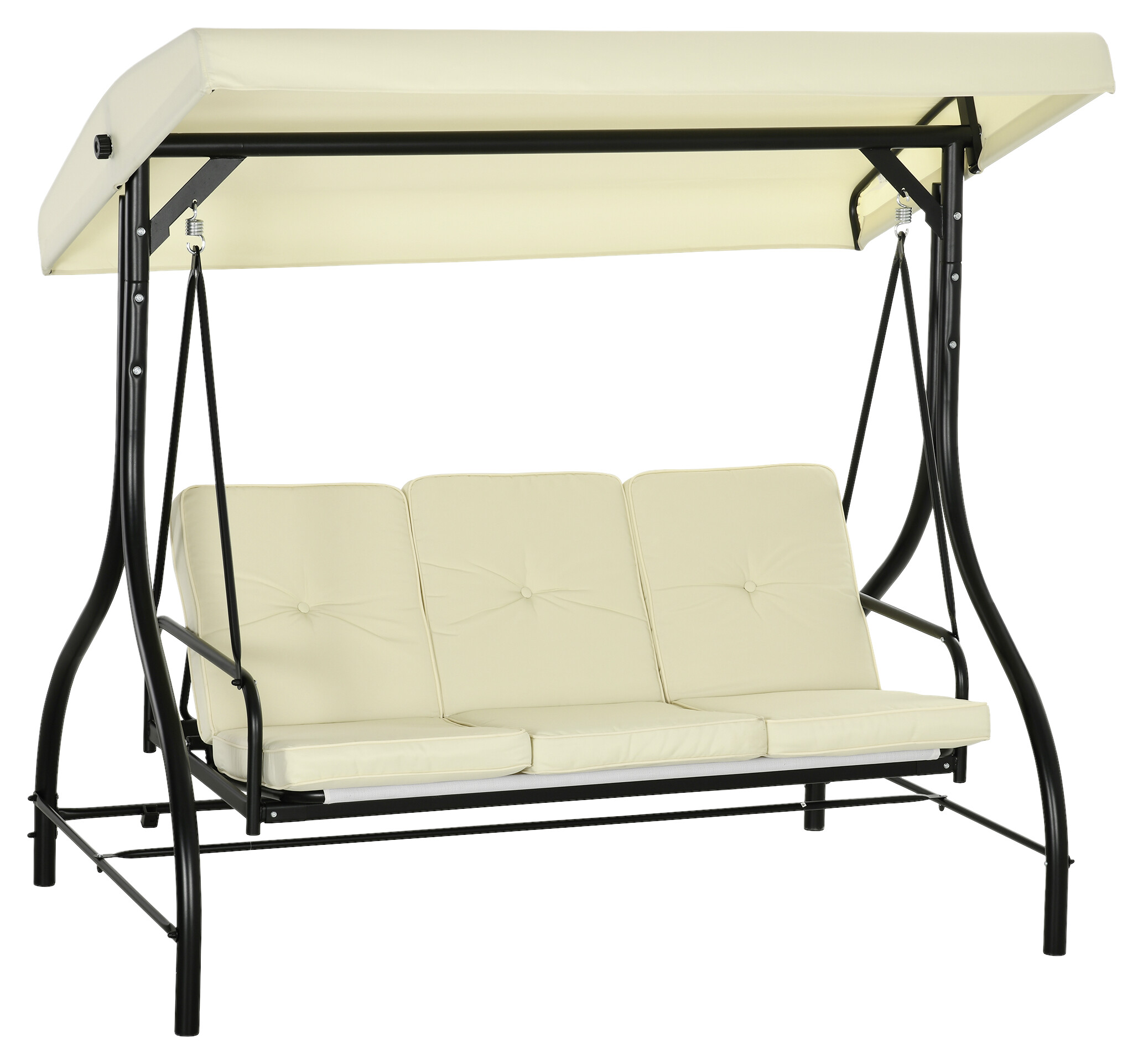 Outsunny Hollywoodschaukel beige Stahl B/H/L: ca. 117x175x195 cm