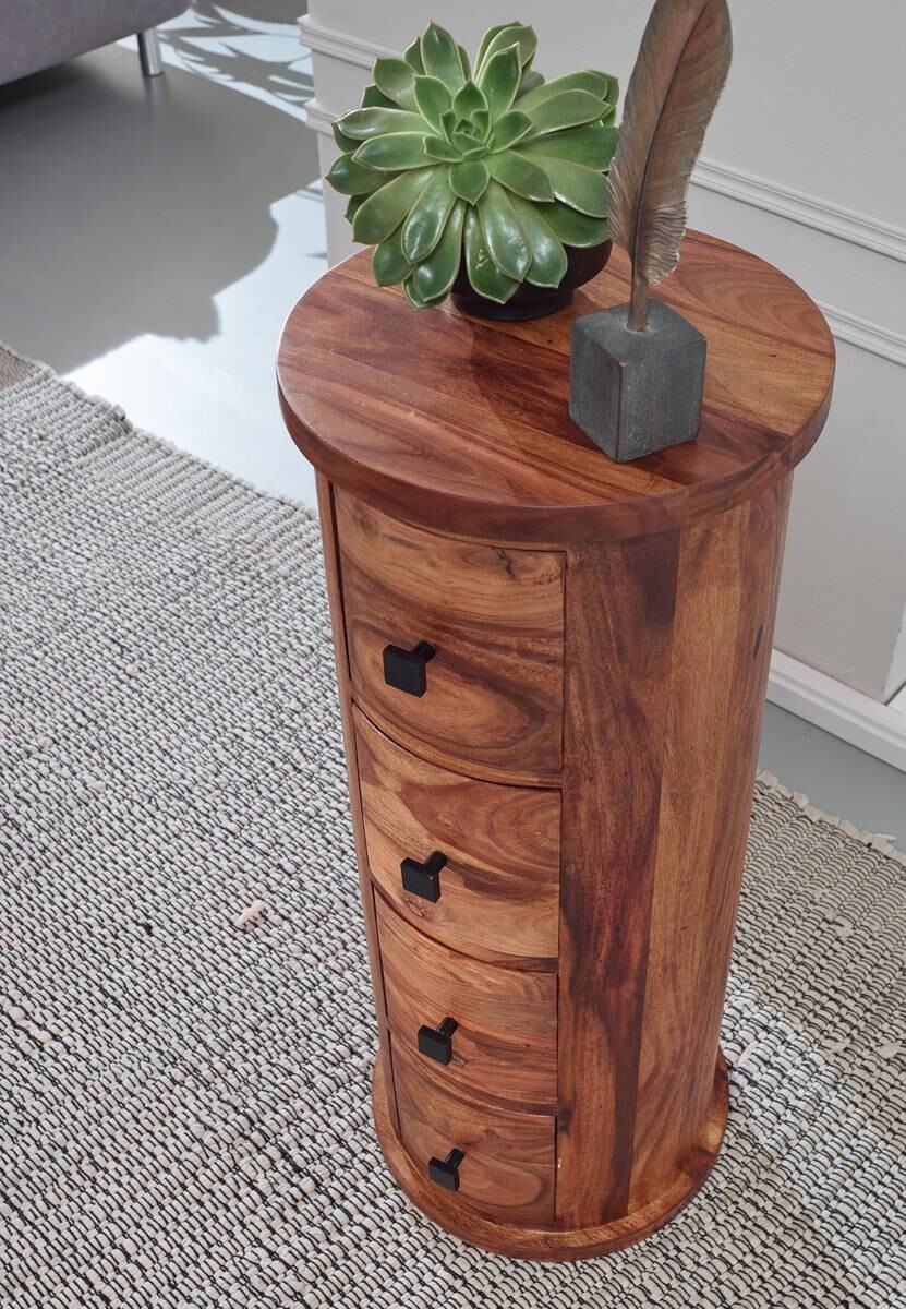 Sideboard natur schwarz B/H/T: ca. 35x85x35 cm