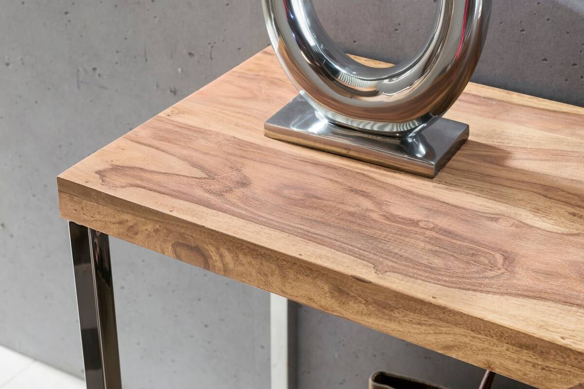 Konsolentisch natur Chrom Akazie Chrom B/H/T: ca. 120x76x45 cm
