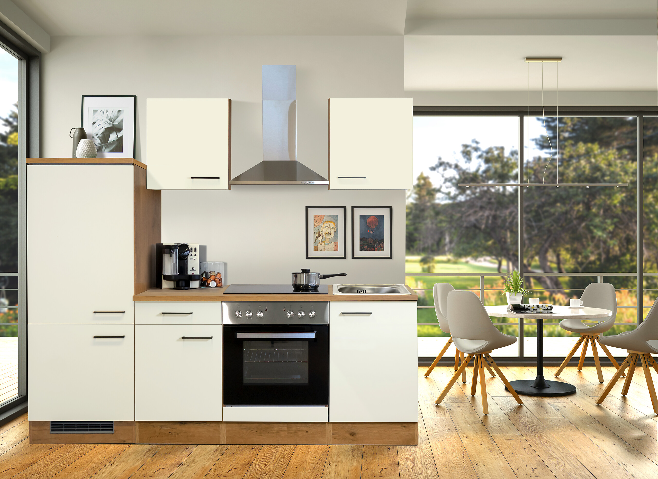 Küchenblock Avila Magnolie matt B/H/T: ca. 220x200x60 cm