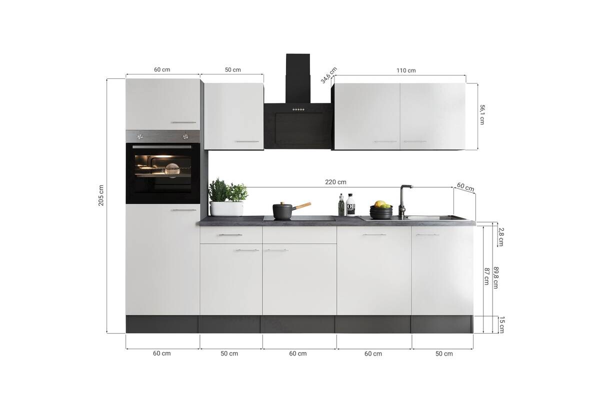 Küchenblock Oliver B/H/T: ca. 280x205x60 cm