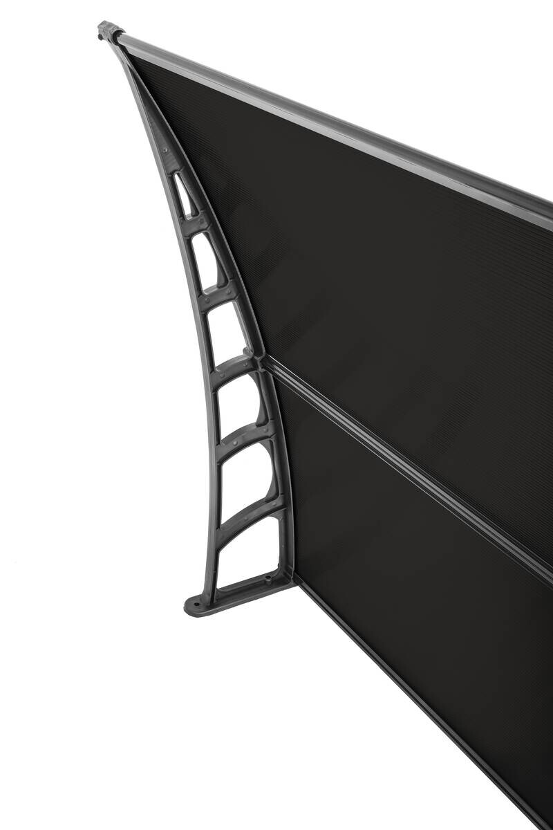 Brosplast Vordach schwarz B/H/L: ca. 120x23x105 cm