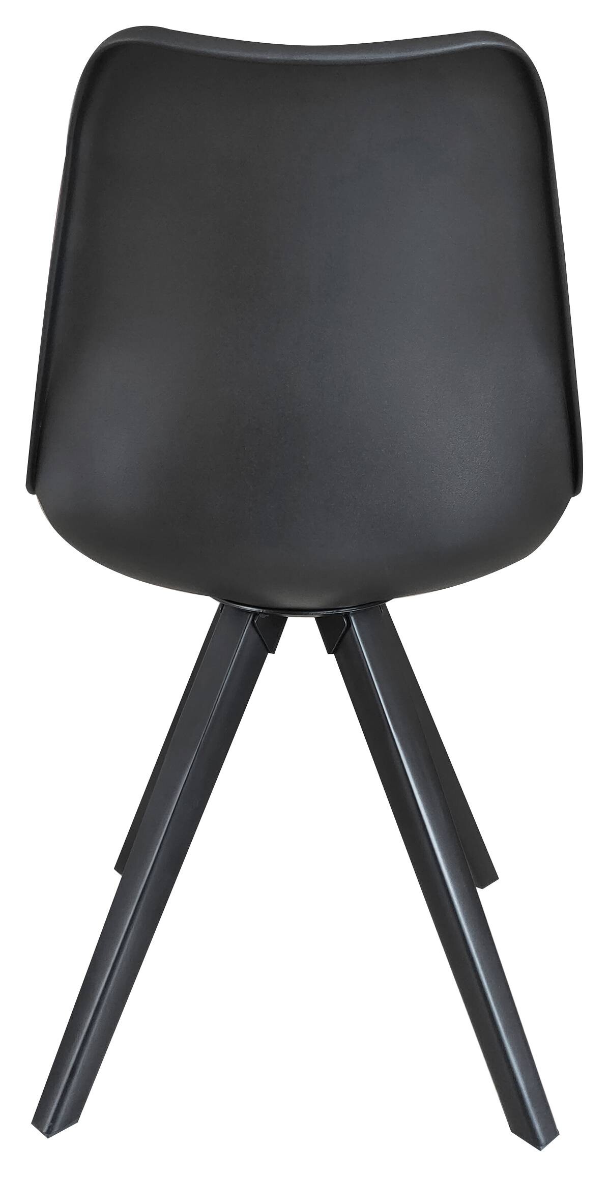 Stuhl KIRA 2er-Set schwarz schwarz schwarz Kunststoff Kunstleder Metall B/H/T: ca. 48x86x55,5 cm