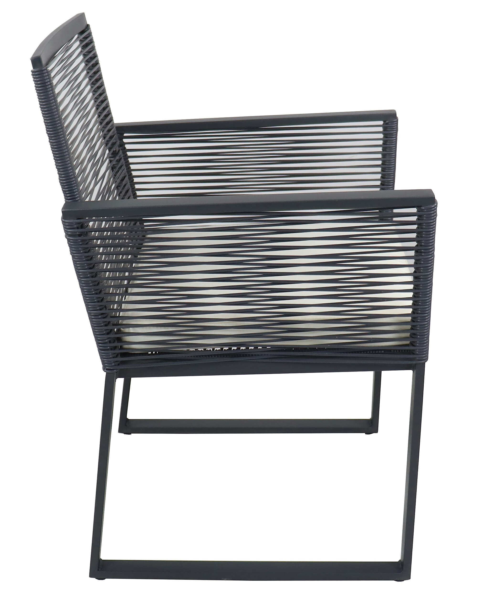 VCM Gartensitzgruppe Fidola schwarz Polyrattangeflecht B/H/L: ca. 53x86x53 cm