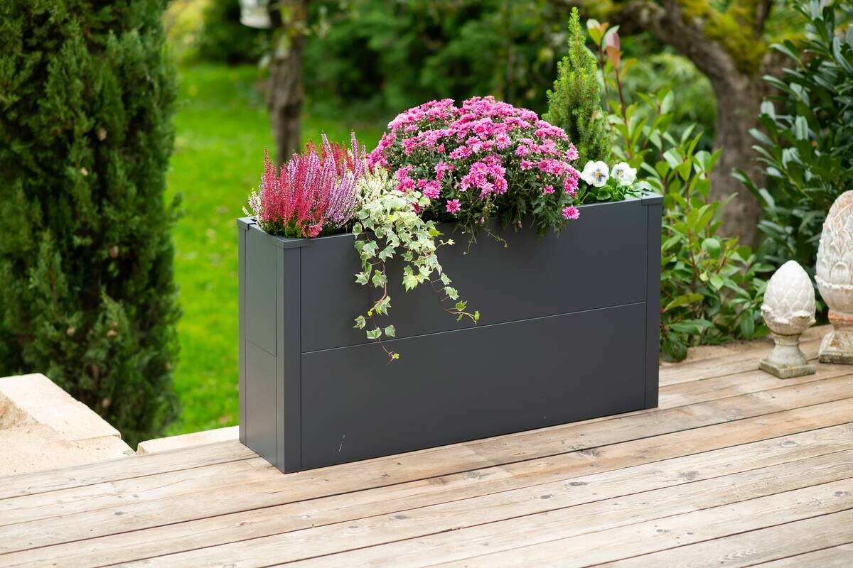 Westmann Pflanzkasten Talus anthrazit Metall B/H/L: ca. 100x52x25 cm