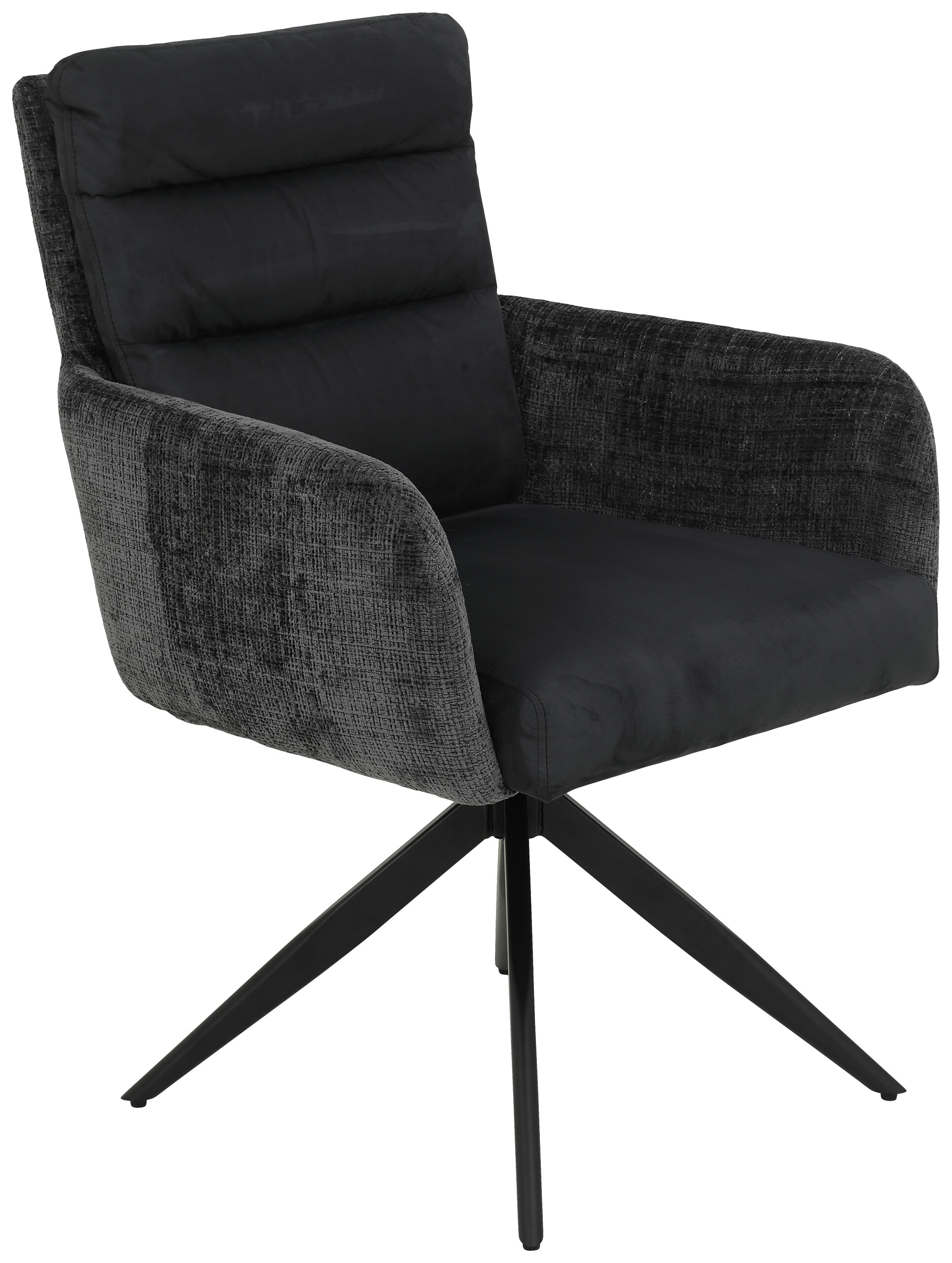 Armlehnstuhl Leandra, 2er-Set anthrazit Microfaser Webstoff B/H/T: ca. 63x92x69 cm