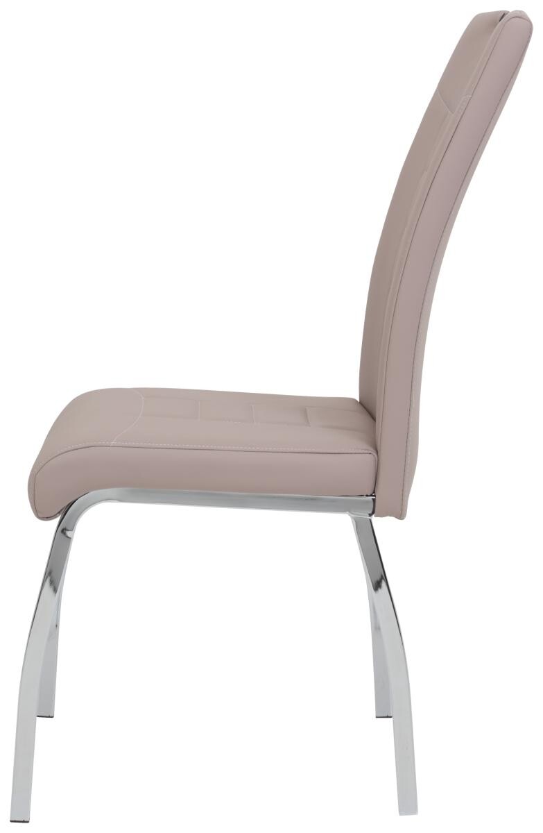 Stuhl Andrea 4er Set Cappuccino Chrom Kunstleder Metall B/H/T: ca. 43x100x64 cm