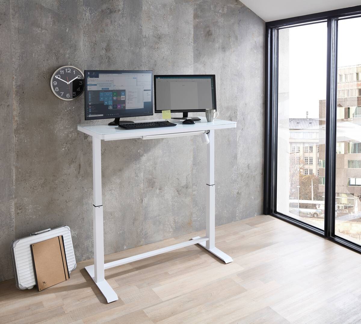 höhenverstellbarer Schreibtisch Lift4Home weiß B/H/T: ca. 120x72x60 cm