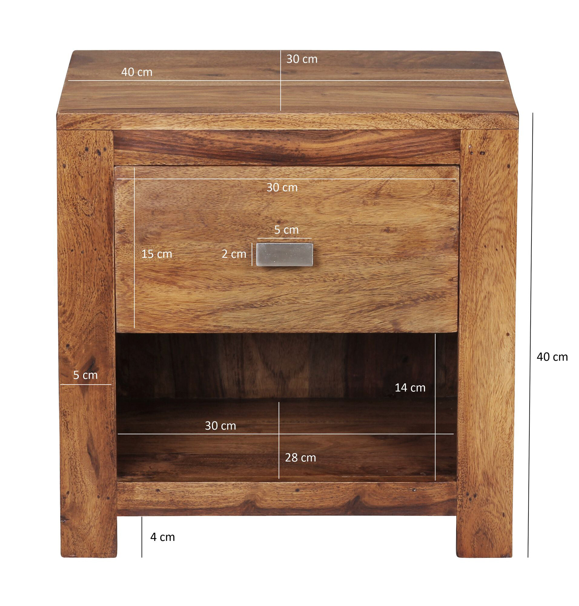 Nachtkonsole braun B/H/T: ca. 30x40x40 cm