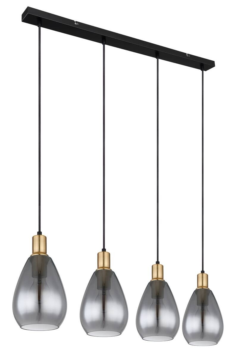 GLOBO Pendelleuchte Fanni Rauch Glas B/H/L: ca. 15x120x90 cm E27 4 Brennstellen