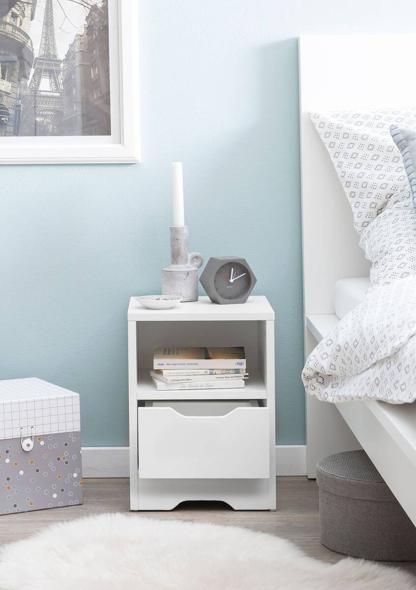 Nachtkonsole weiß B/H/T: ca. 31x43x31 cm