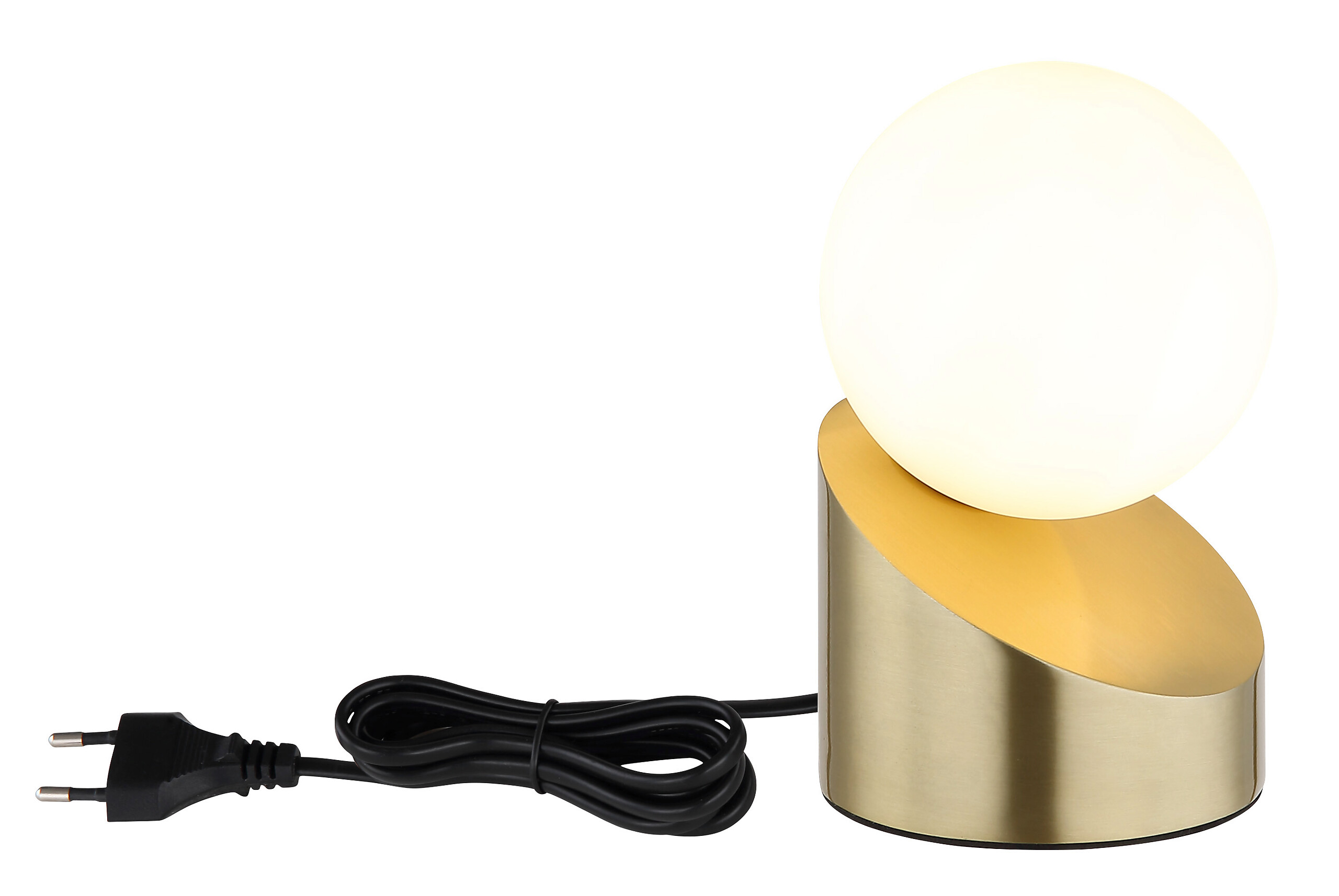 GLOBO Tischleuchte messing champagner Opal Glas Metall H/D: ca. 16x10 cm 1 Brennstellen