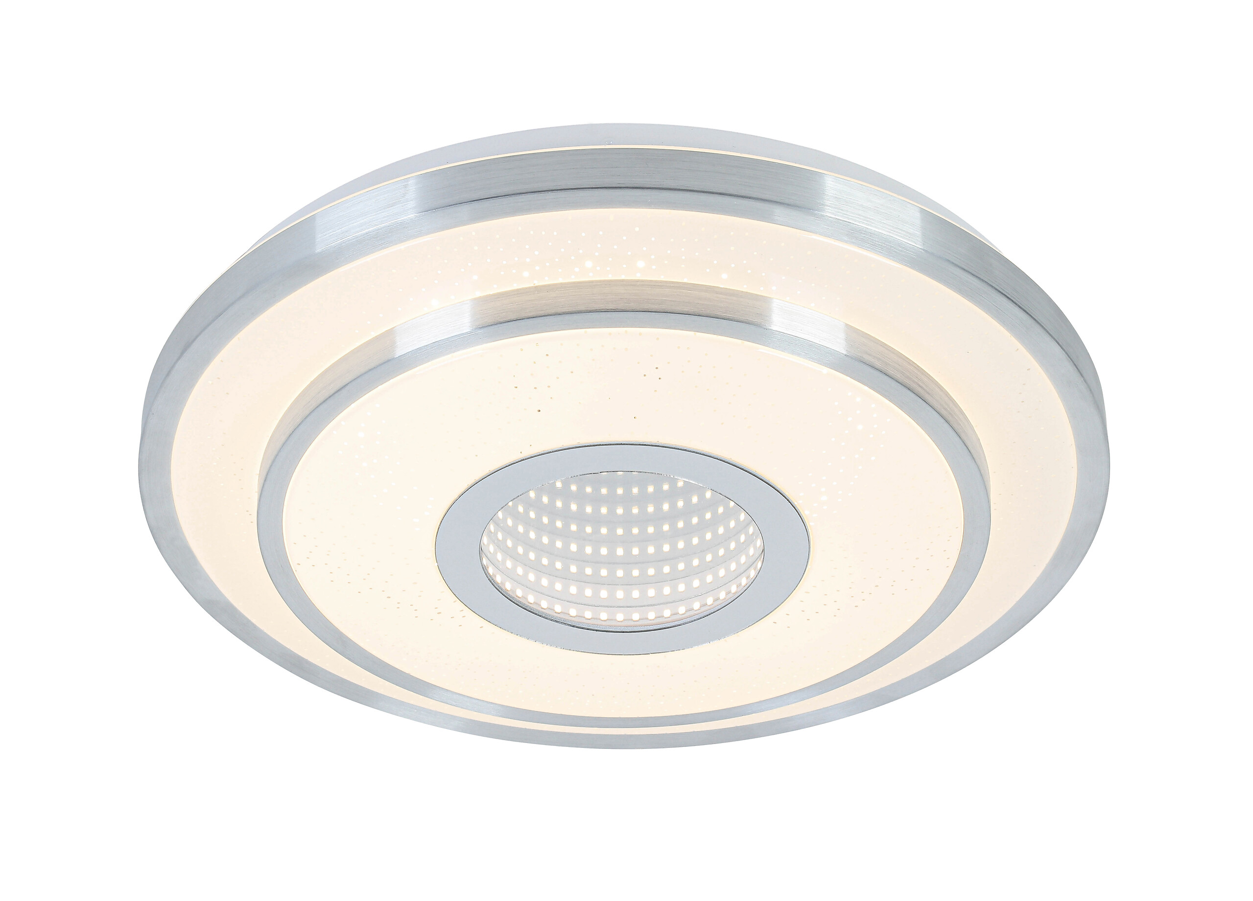 Nolo LED Deckenleuchte Chrom weiß Kunststoff Metall B/H/L: ca. 38x7,5x38 cm 2 Brennstellen