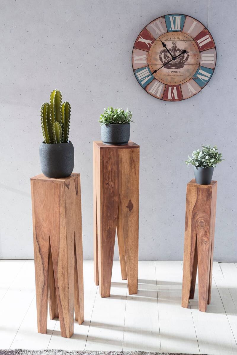 Beistelltisch 3er-Set. natur Akazie