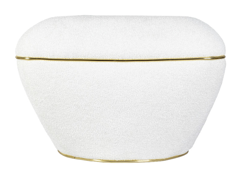 360 Living Hocker Contessa 110 weiß gold B/H/T: ca. 60x42,5x60 cm