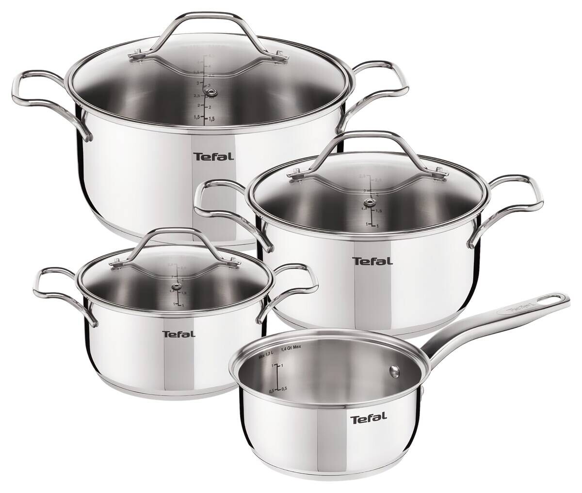 Tefal Topfset silber Edelstahl 4 tlg.