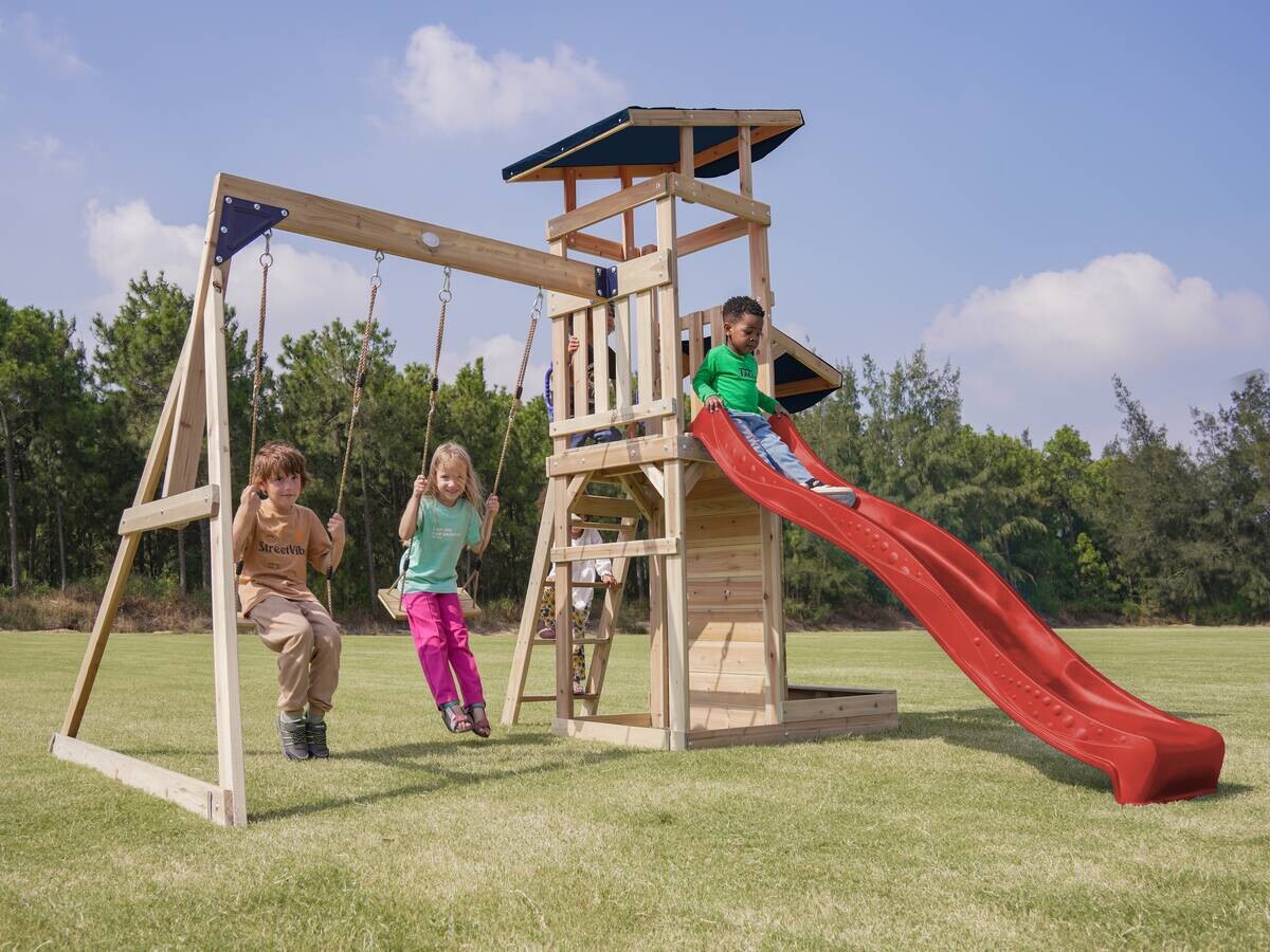 AXI Spielturm Malik rot B/H/L: ca. 345x270x336 cm