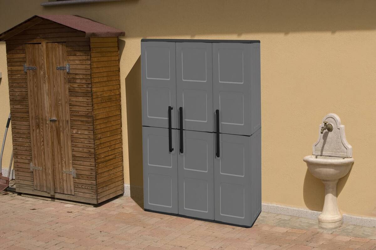 Linea Free Kunststoffschrank Free grau Kunststoff B/H/T: ca. 102x163x37 cm Linea Free Kunststoffschrank Free grau Kunststoff B/H/T: ca. 102x163x37 cm