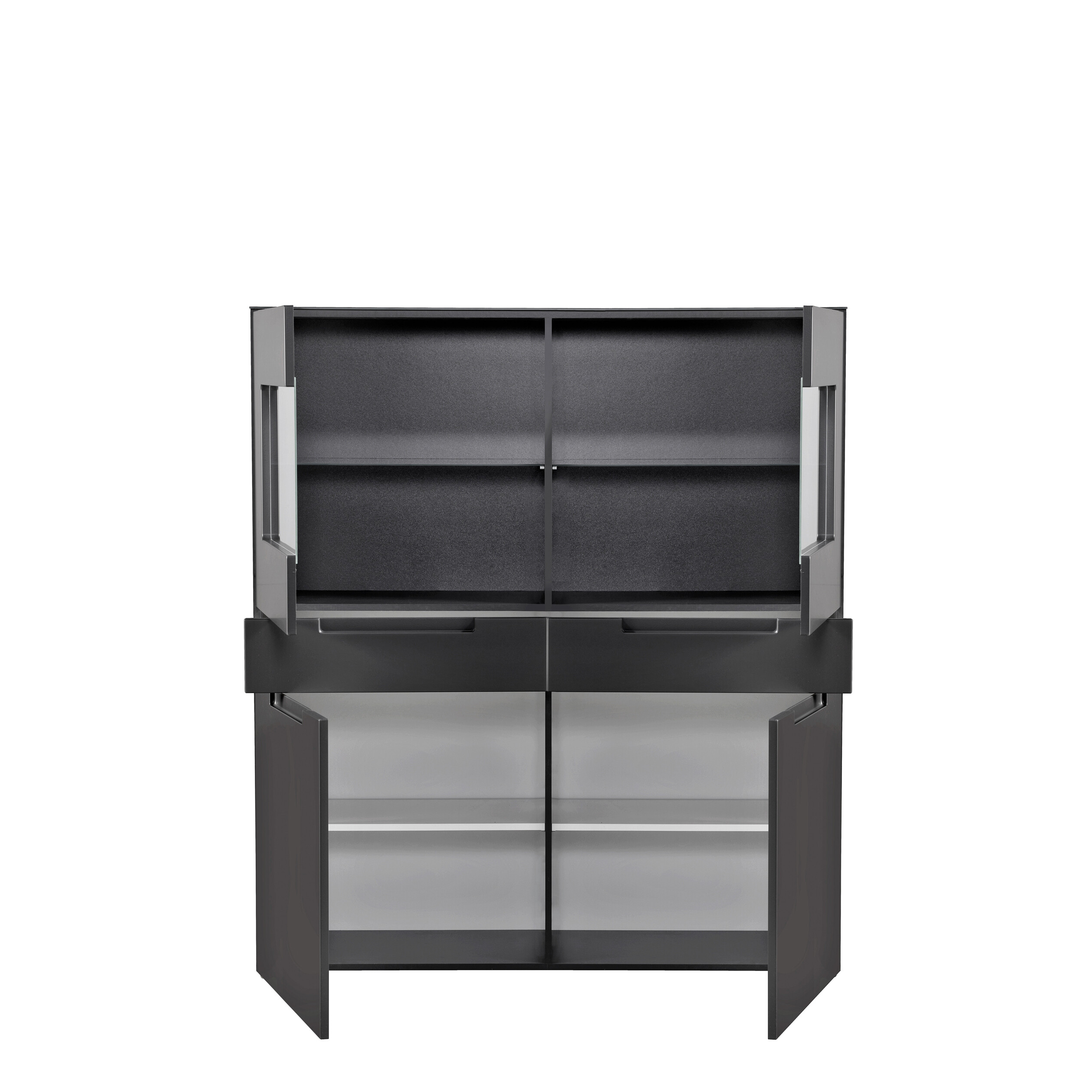 Highboard Mailand anthrazit matt MDF B/H/T: ca. 128x147x40 cm