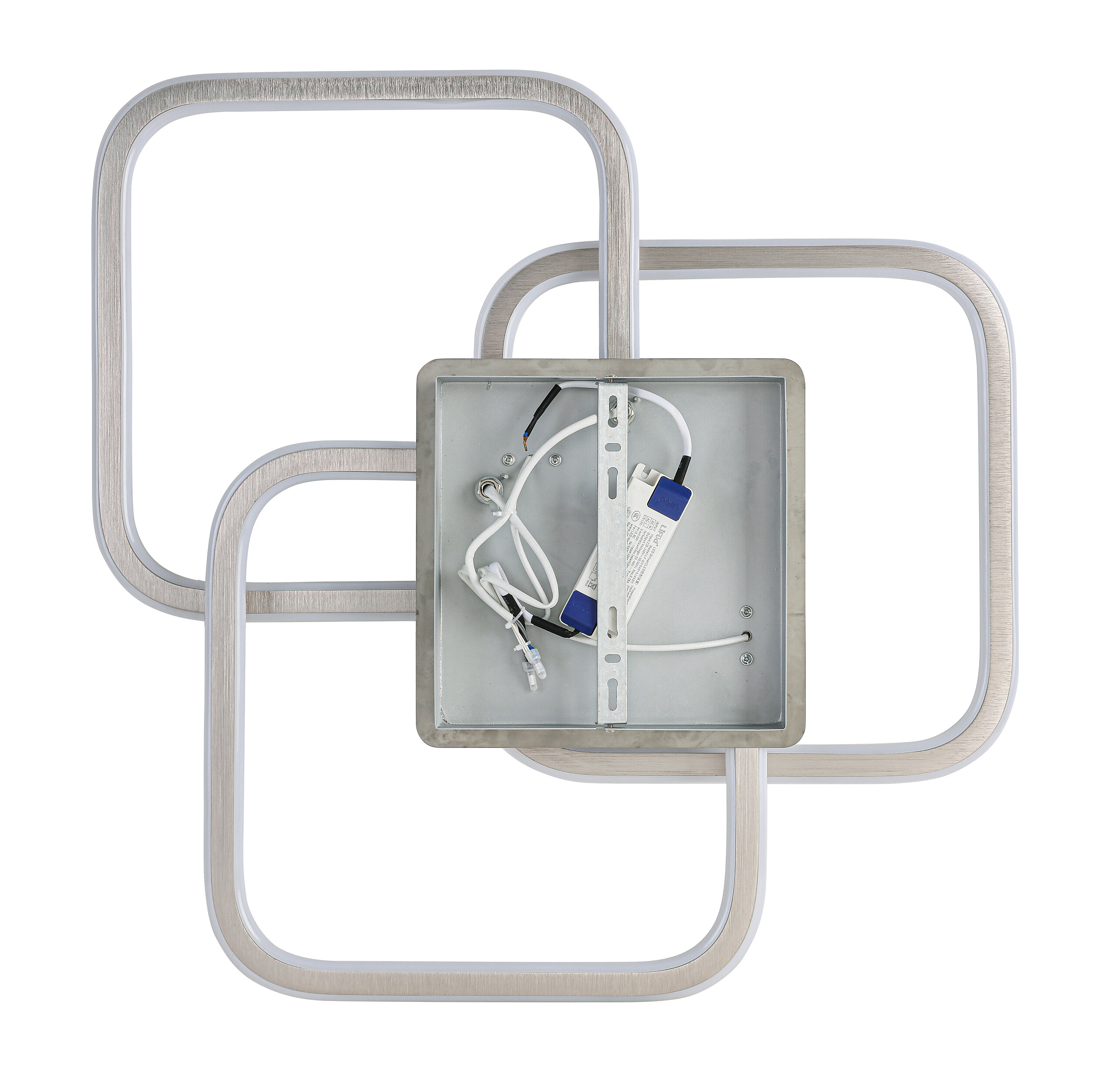 Nolo LED-Deckenleuchte Thrice nickel Satiniert Alu B/H/L: ca. 54x10x58 cm