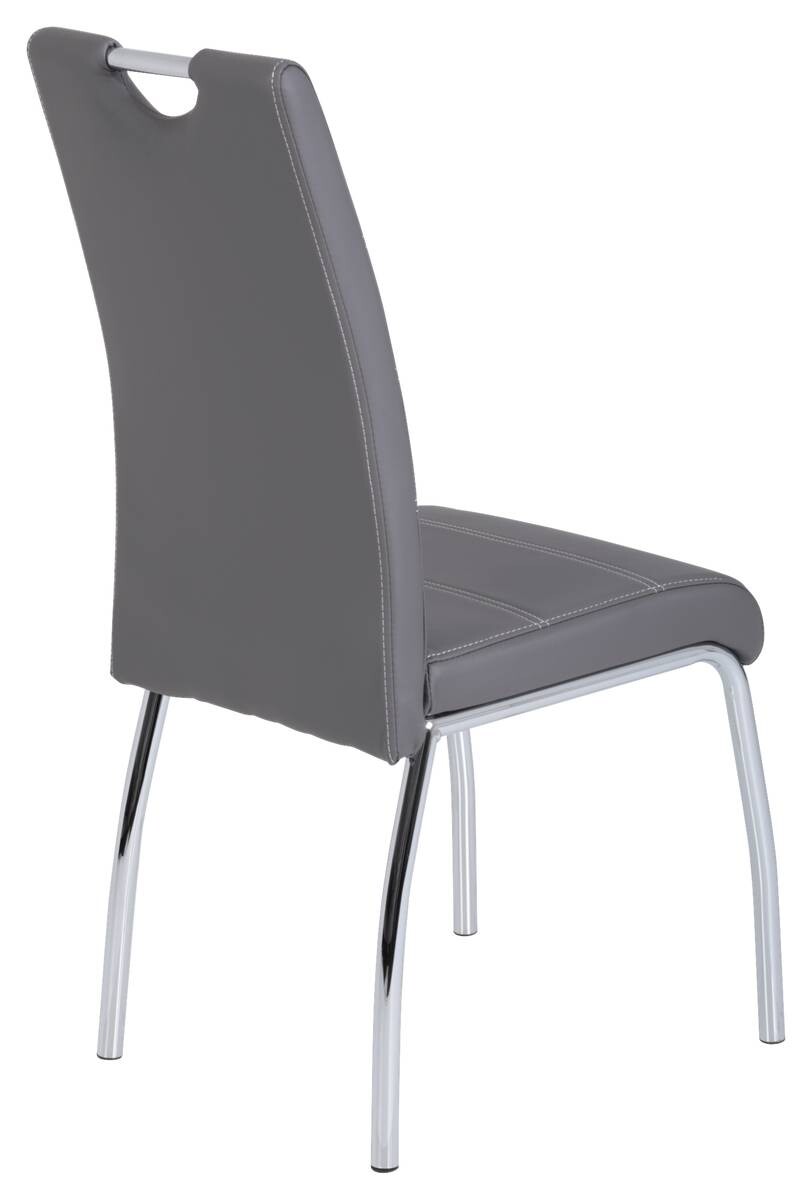 Stuhl Susi 4er Set grau Kunstleder B/H/T: ca. 44x98x61 cm