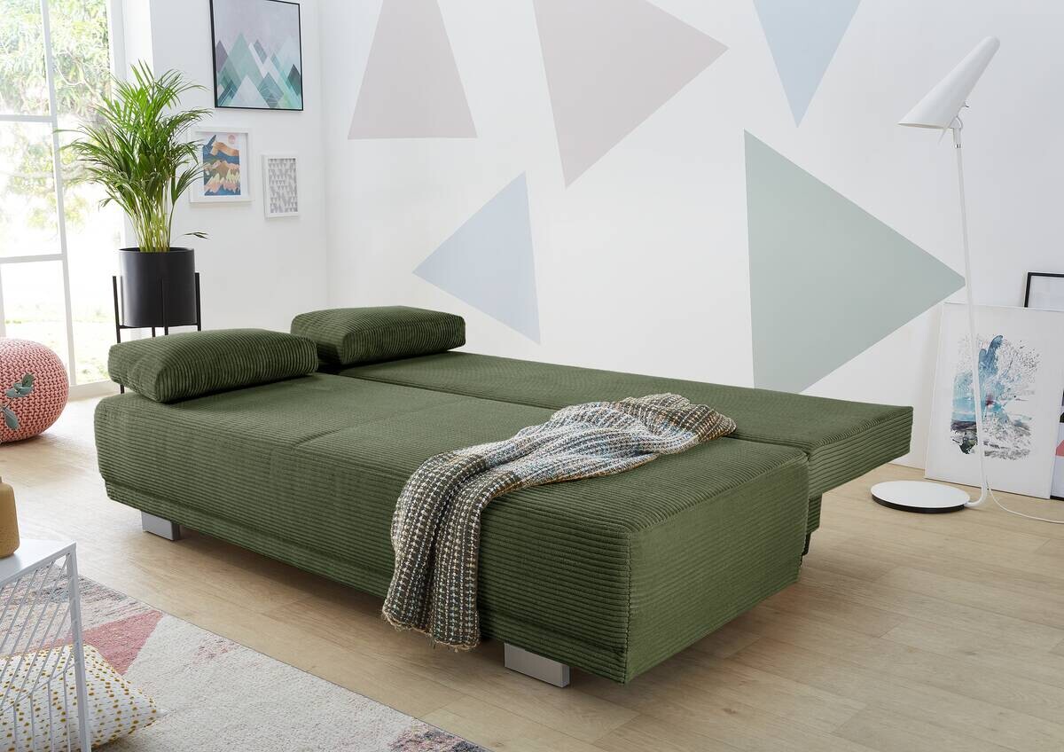 Schlafsofa grün Microfaser B/H/T: ca. 196x78x82 cm Schlafsofa grün Microfaser B/H/T: ca. 196x78x82 cm