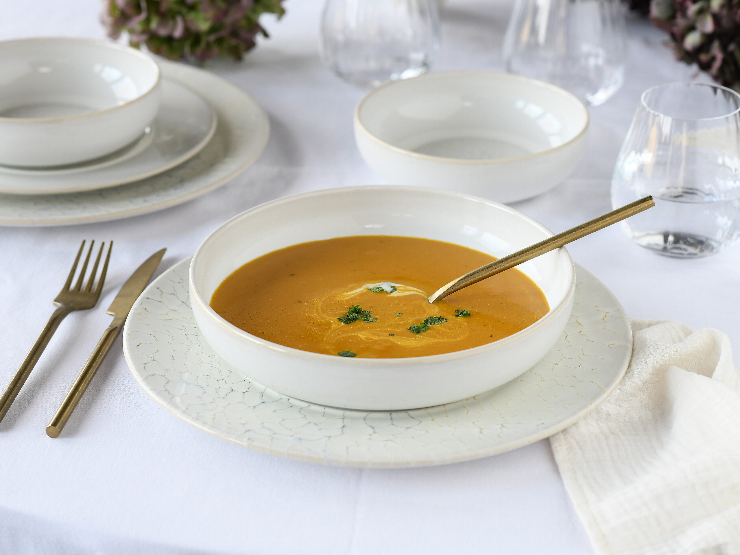 CreaTable Tafelservice Unico Toscania offwhite Steinzeug 16 tlg.