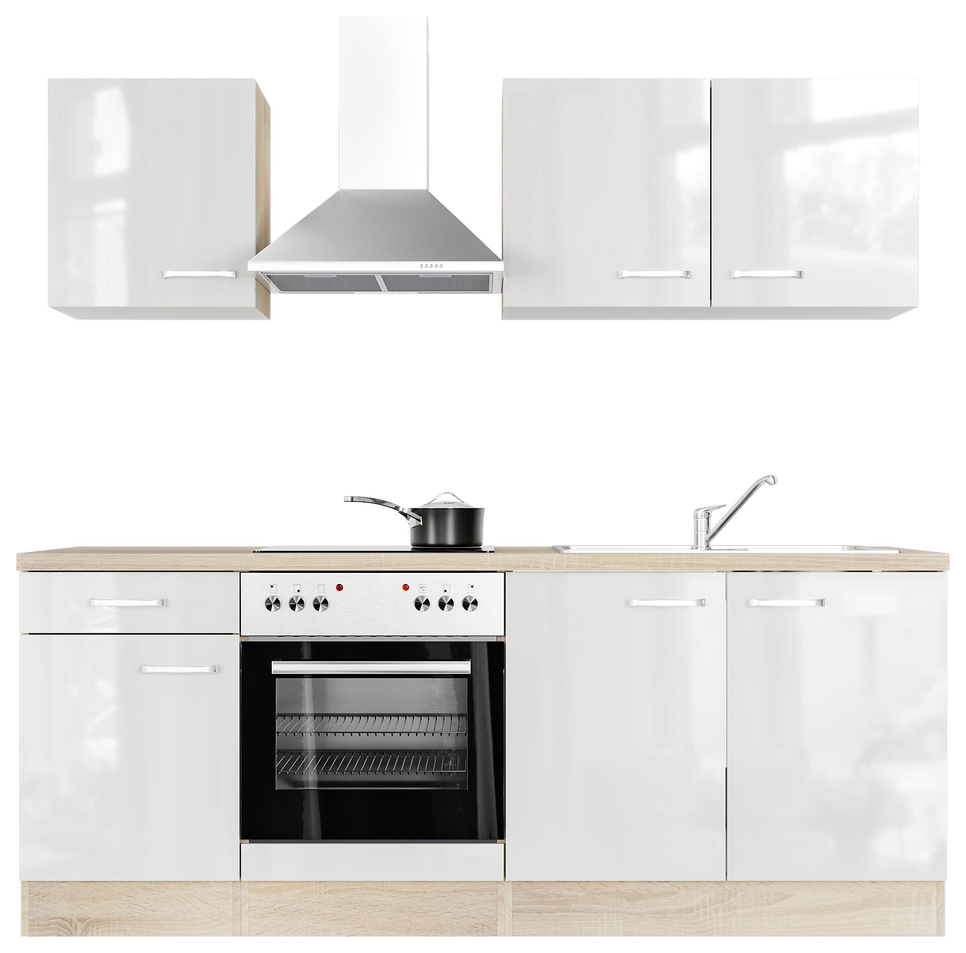 Küchenblock Valero weiß Hochglanz B/H/T: ca. 210x200x60 cm