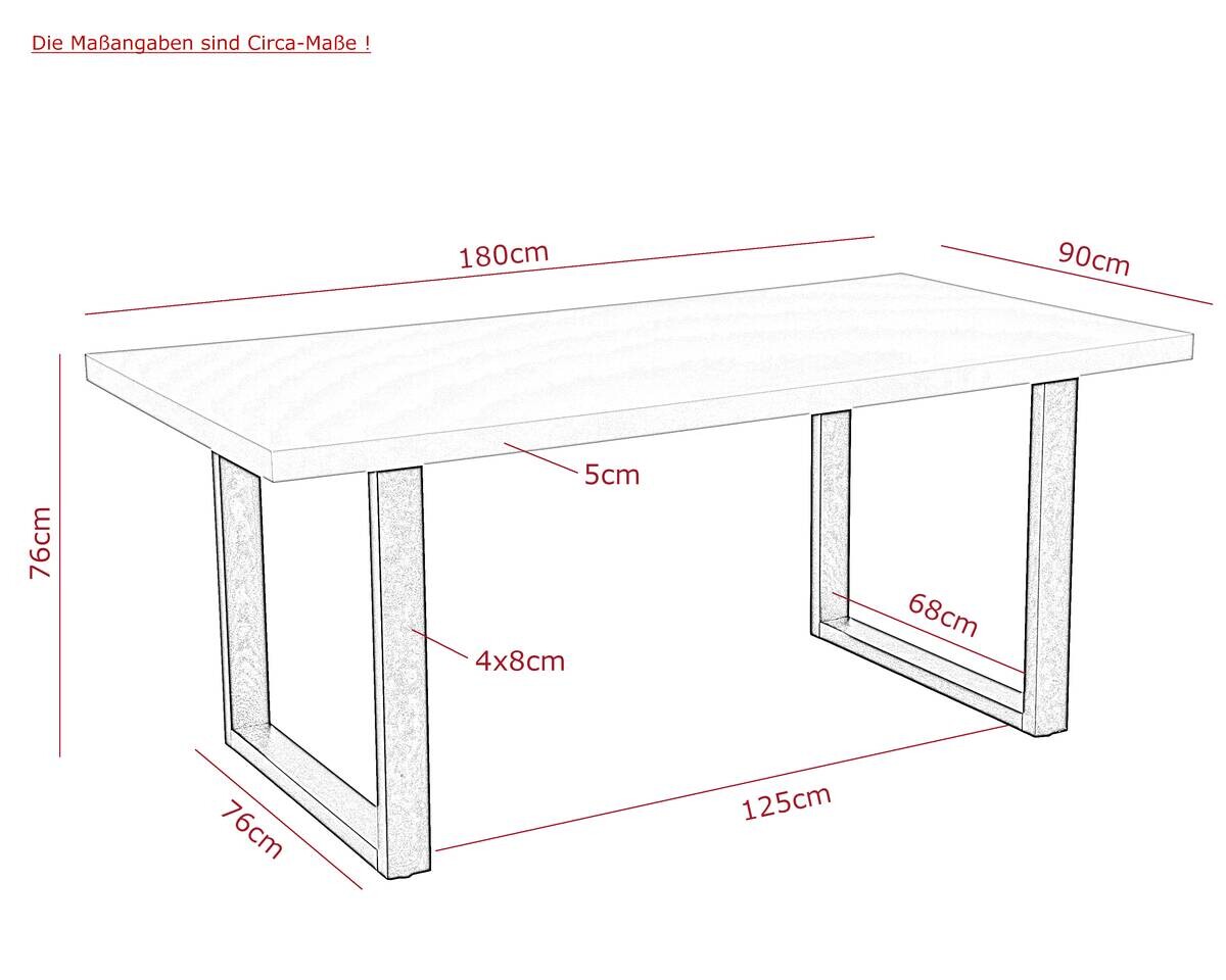 Esstisch Meran schwarz Cashmere B/H/T: ca. 180x76x90 cm