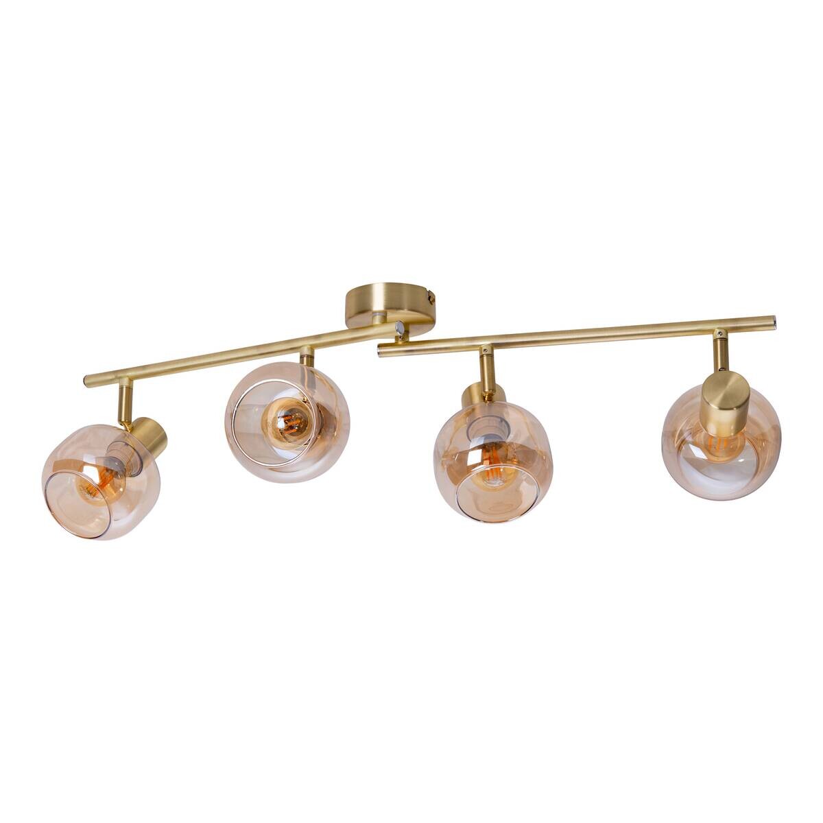 Näve Leuchten Spot gold Glas Metall B/H/T: ca. 80x20x10 cm E14 4 Brennstellen