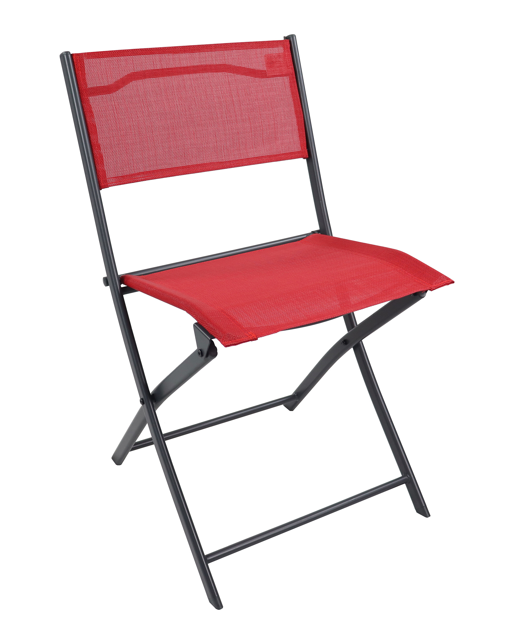 VCM Gartenstuhl 4er Set Sumila rot Metall B/H/L: ca. 45x79x46 cm