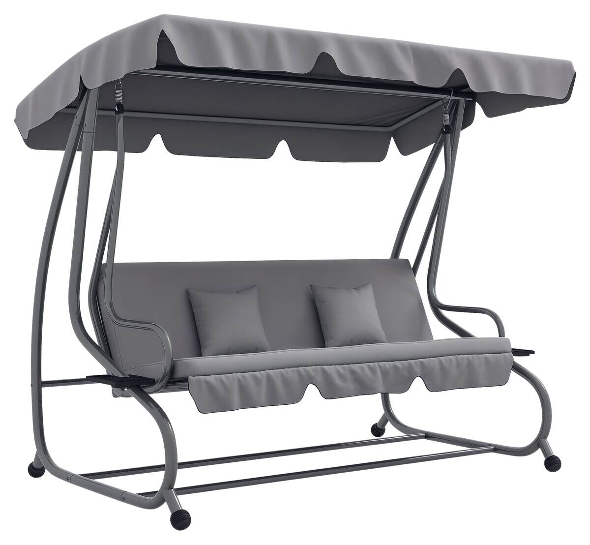 Outsunny Hollywoodschaukel hellgrau Polyester-Mischgewebe B/H/L: ca. 120x164x200 cm