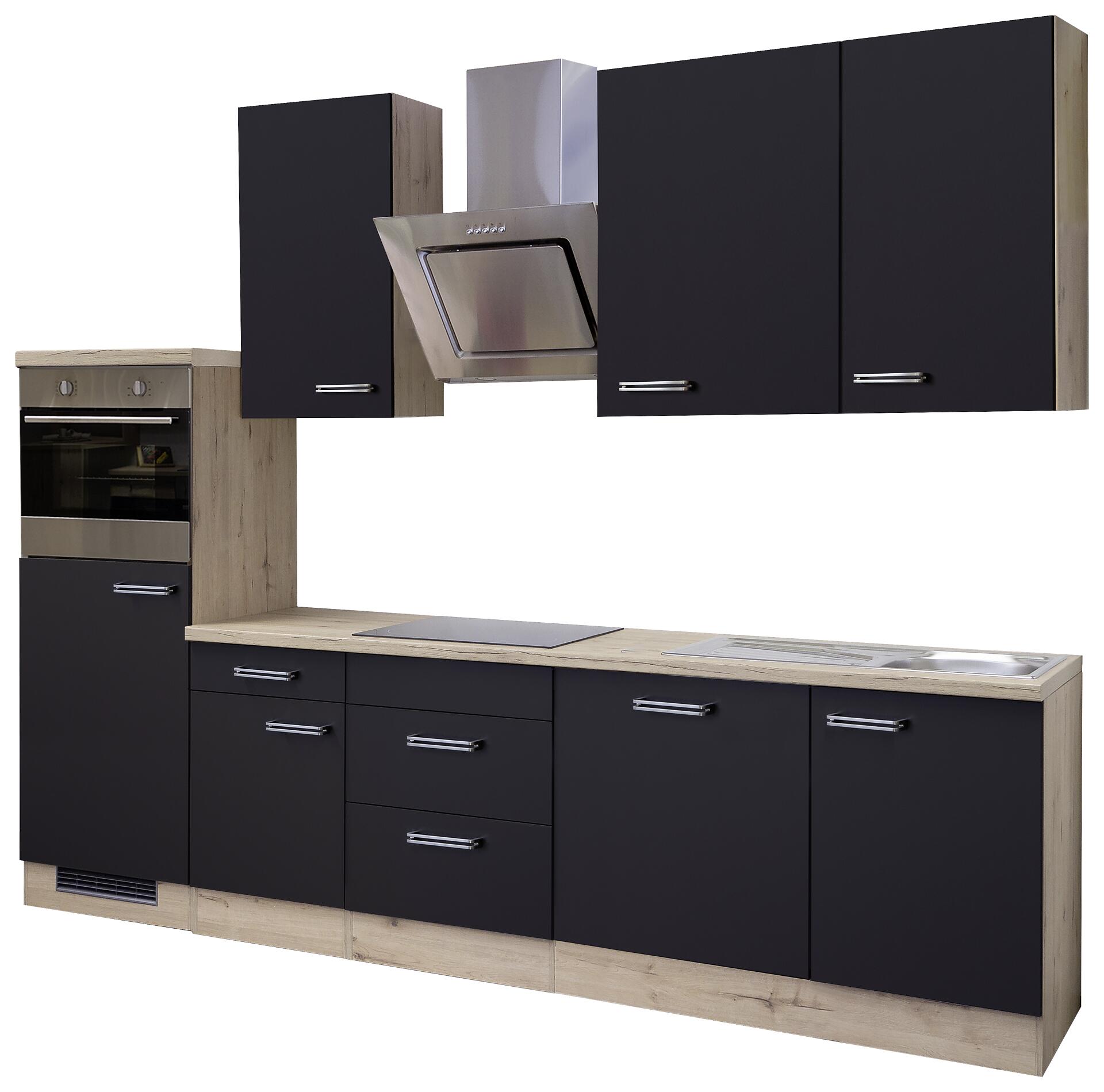 Küchenblock Elva anthrazit strukturiert B/H/T: ca. 280x234x60 cm