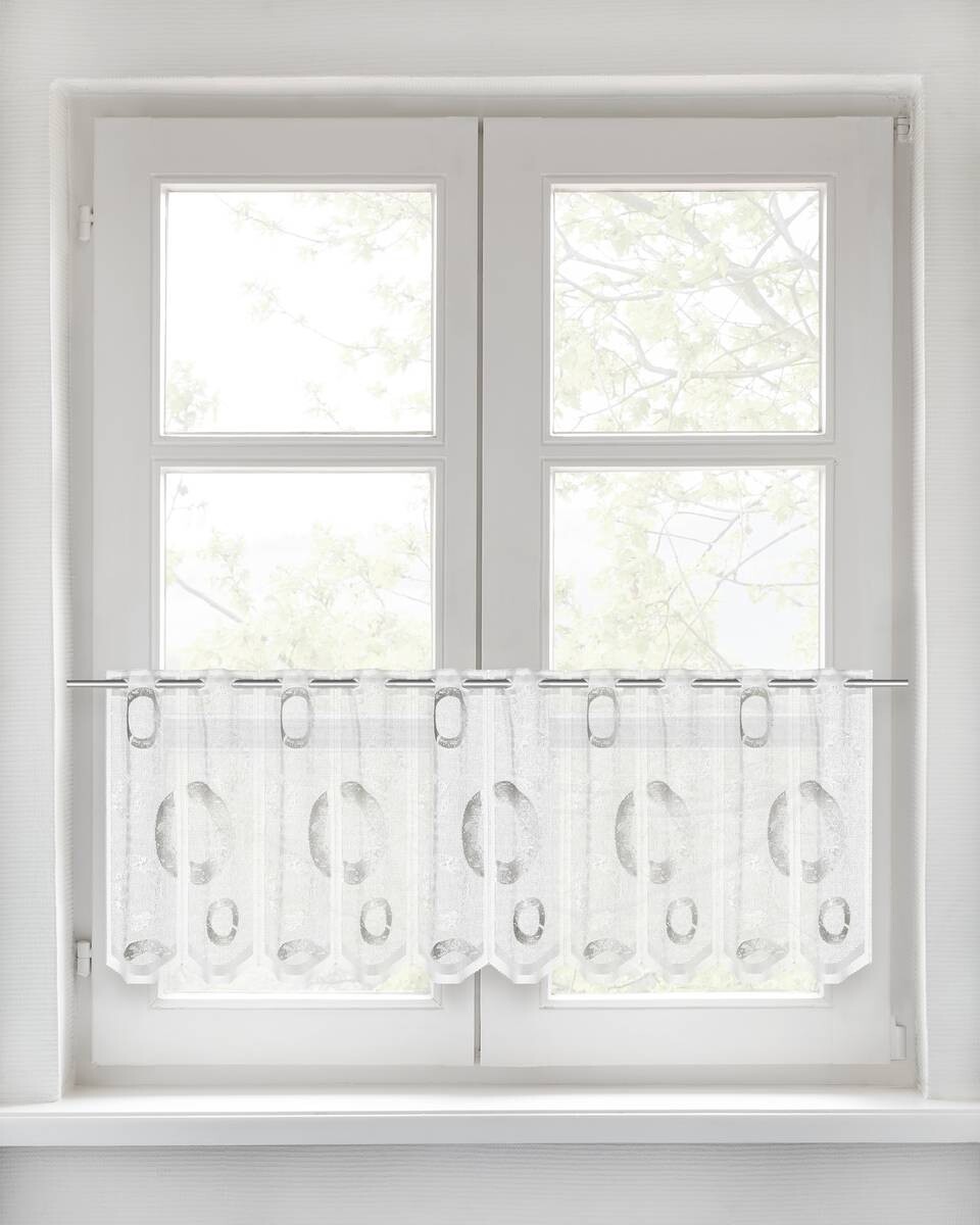 POCOline Scheibengardine Kreis grau B/L: ca. 150x45 cm