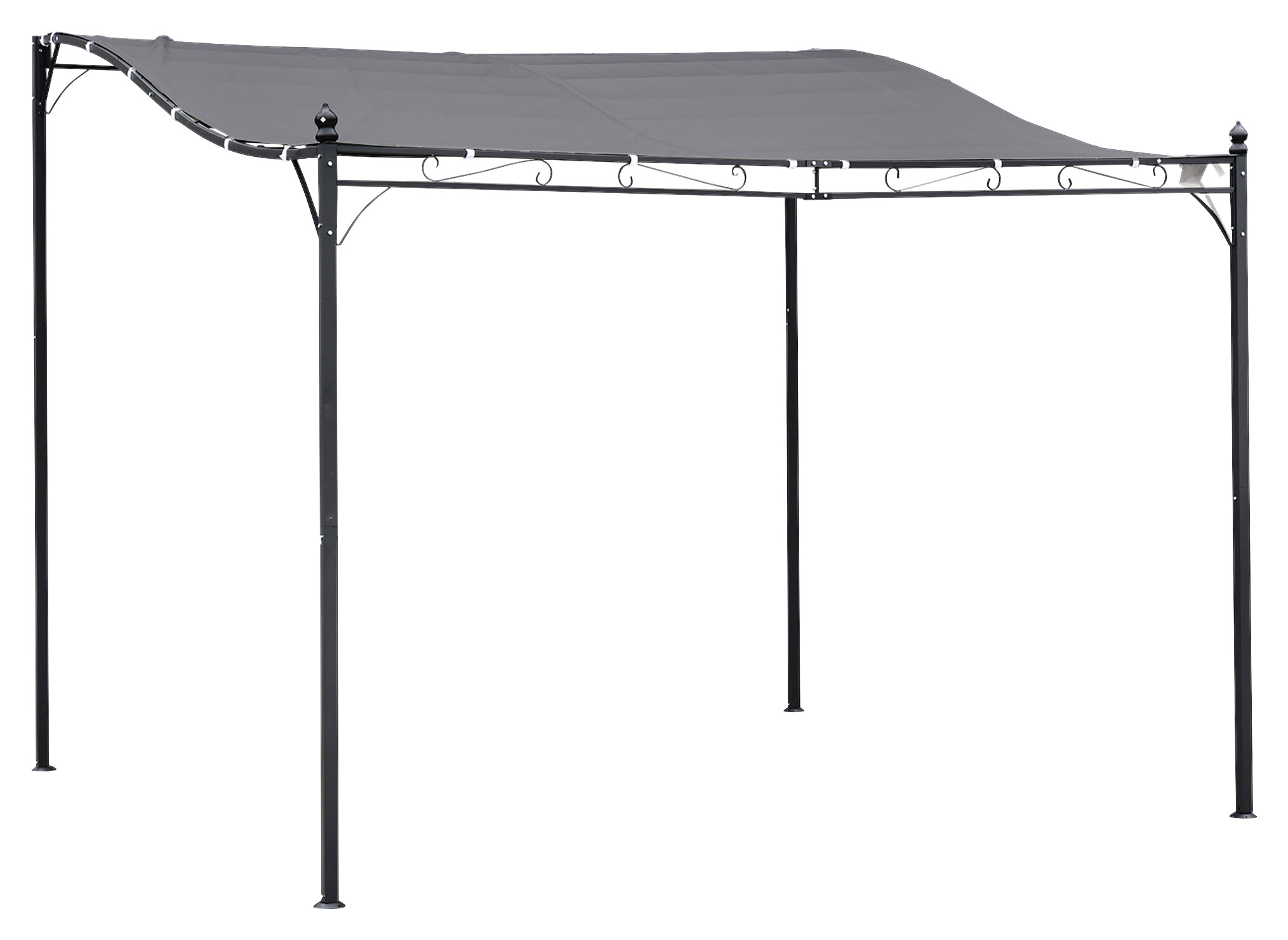 Outsunny Gartenpavillon grauschwarz Metall B/L: ca. 297x297 cm