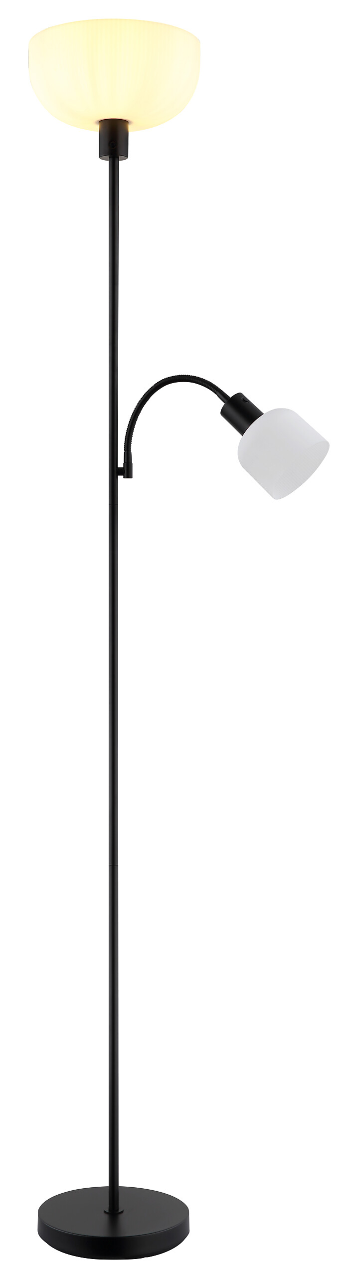 GLOBO Stehleuchte schwarz Metall Kunststoff B/H/L: ca. 14,5x67,5x33 cm 2 Brennstellen