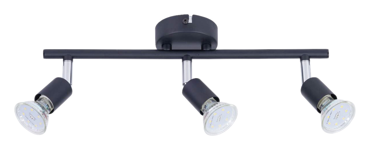 POCOline Spotbalken Joris schwarz Metall L: ca. 36 cm GU10 3 Brennstellen