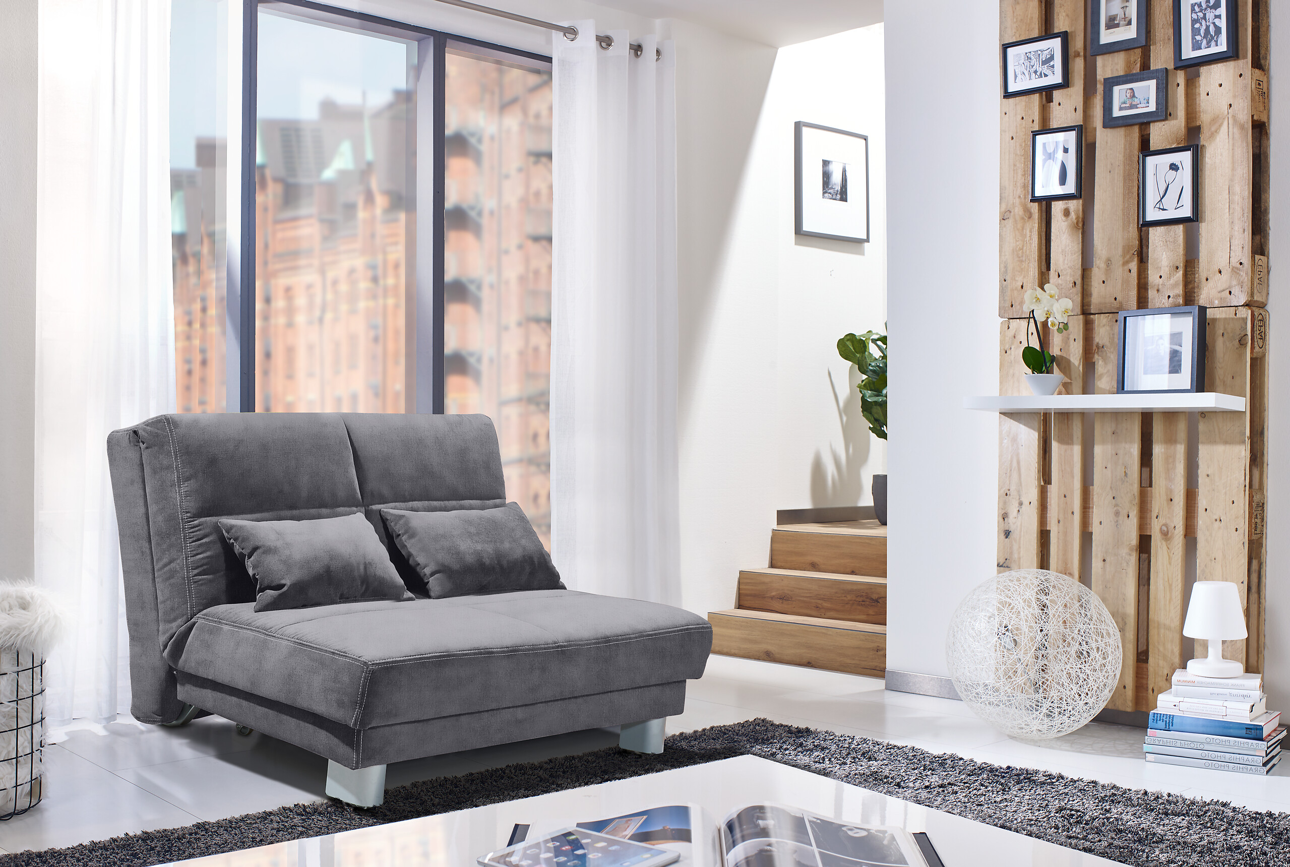 Schlafsofa Gina grau B/H/T: ca. 120x86x95 cm Schlafsofa Gina grau B/H/T: ca. 120x86x95 cm