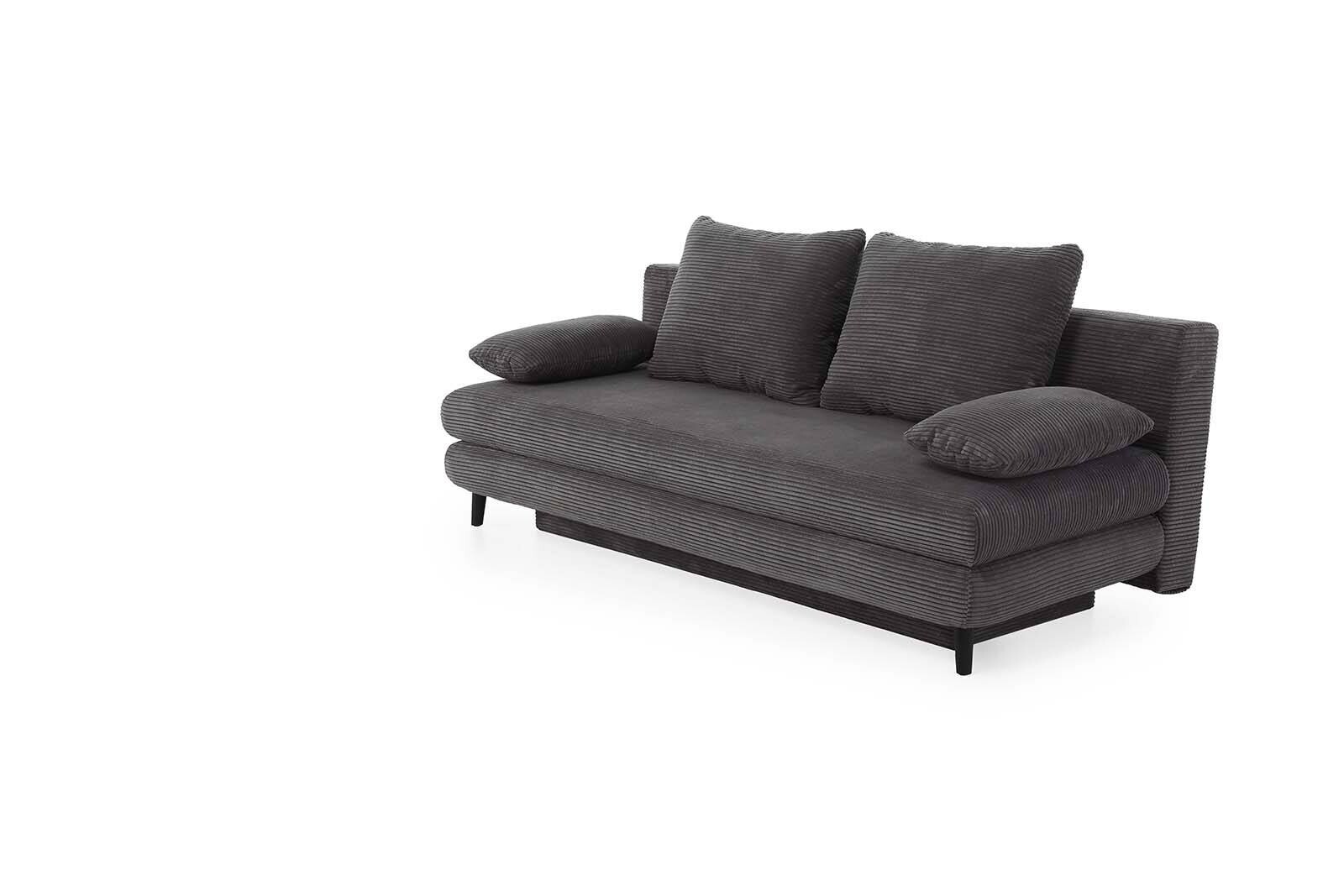 Schlafsofa grau Microfaser B/H/T: ca. 202x74x99 cm