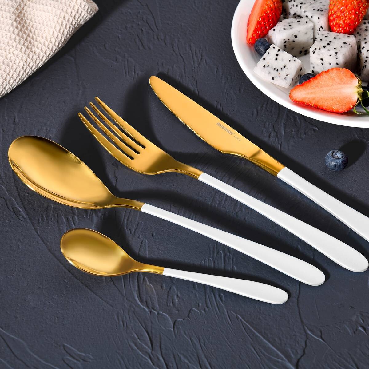 BERGNER Besteckset Lisboa white weiß Edelstahl 16 tlg.