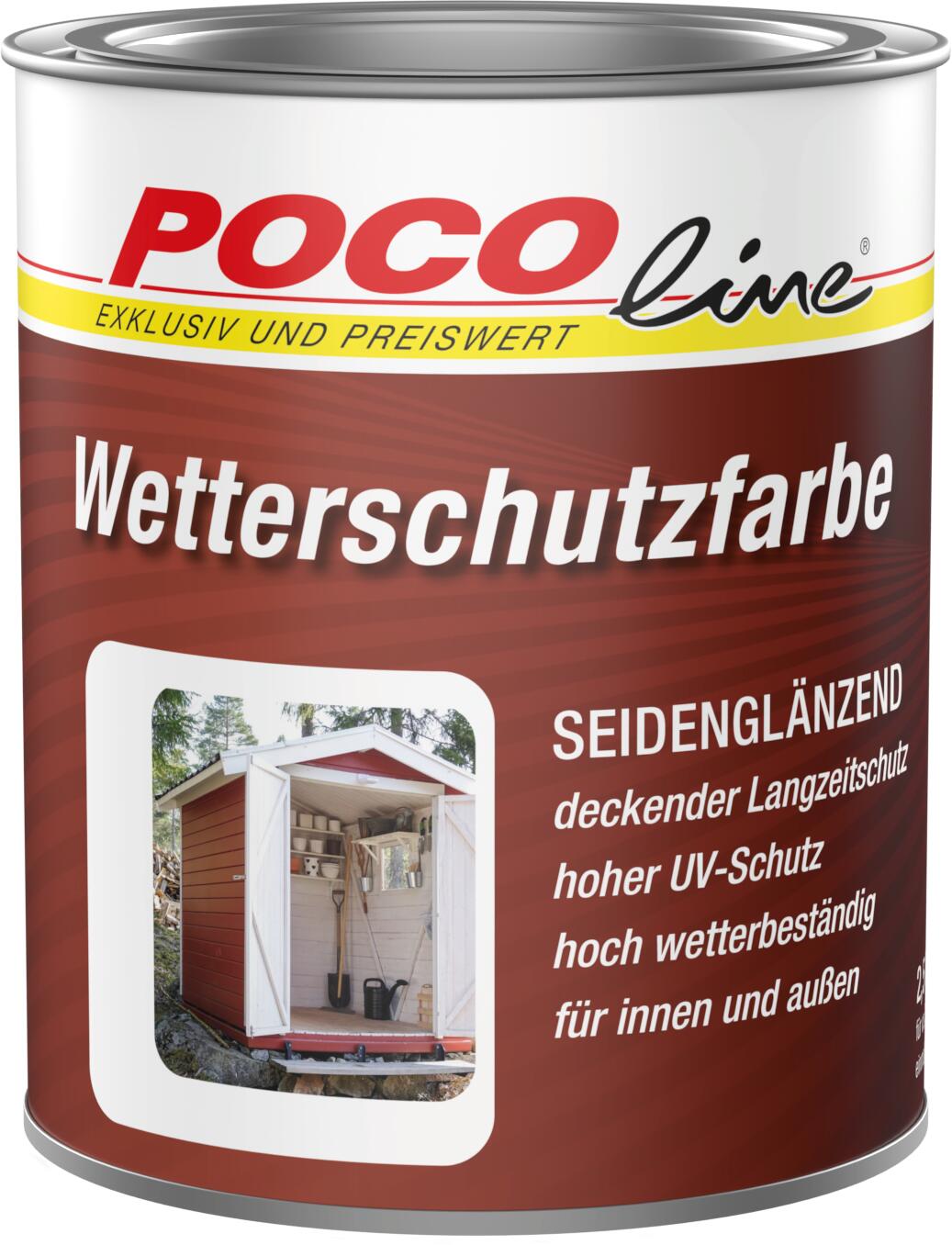 POCOline Wetterschutzfarbe weiß seidenglänzend ca. 0,75 l